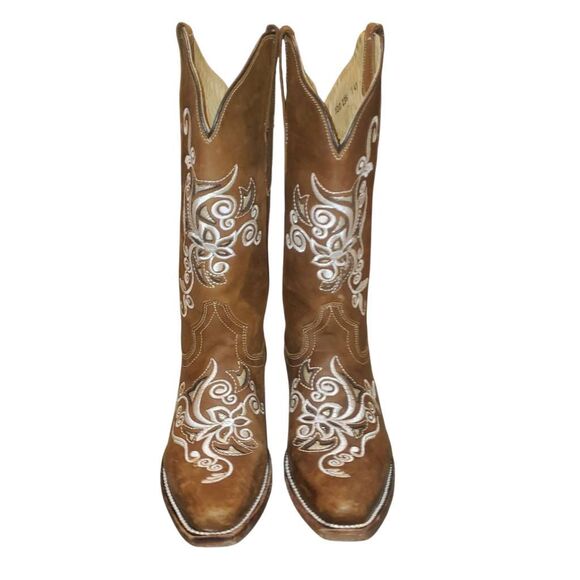 Herencia Lazer Floral Embroidered Rodeo Toe Wesrern Boots Women's US 7 - Picture 2 of 9